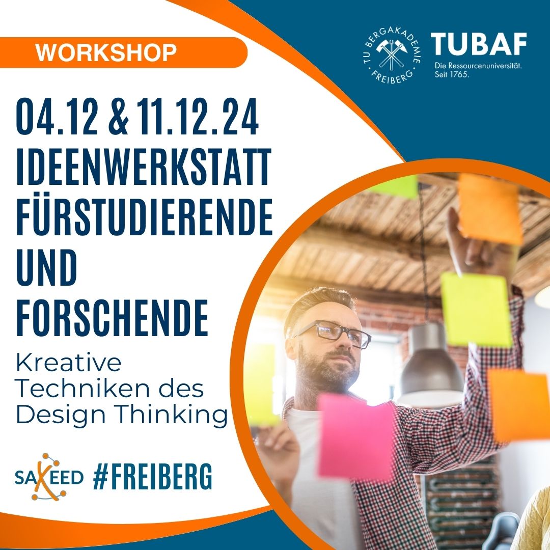 Ideenwerkstatt für Studierende und Forscher: Kreative Techniken des Design Thinking (4.&12.12.24)