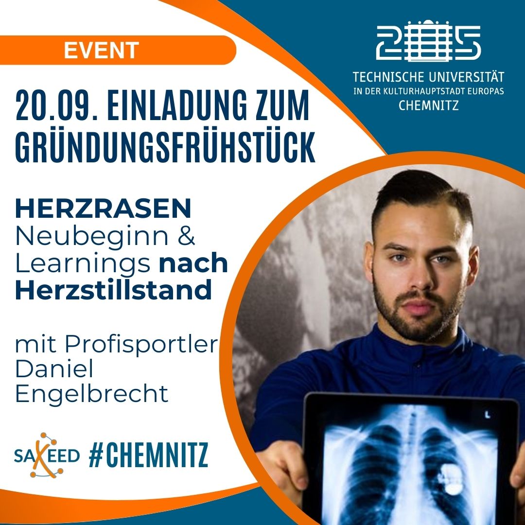 Einladung zum Gründungsfrühstück –  HERZRASEN: Neubeginn & Learnings nach Herzstillstand mit 22 Jahren, mit Profisportler Daniel Engelbrecht